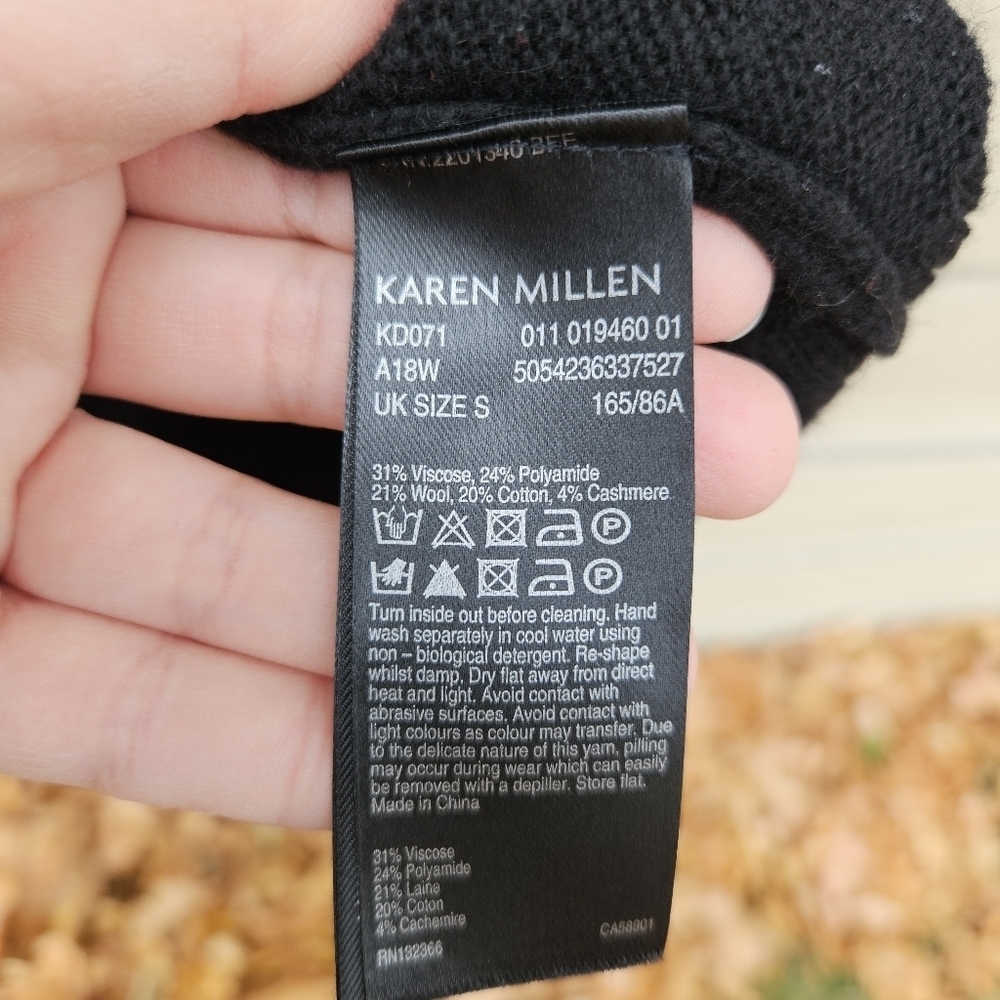Karen Millen black turtleneck tie front sweater dress with toggle detail small - Picture 4 of 4